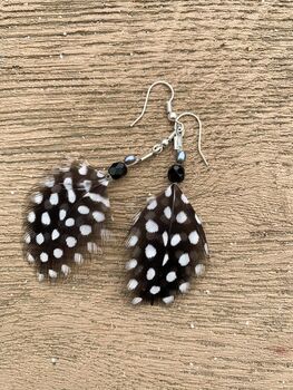 Spotty Guinea Fowl Earrings 'Dotty', 4 of 6