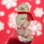 Personalised Snowman Finger Puppet And Colour In Card, thumbnail 3 of 4