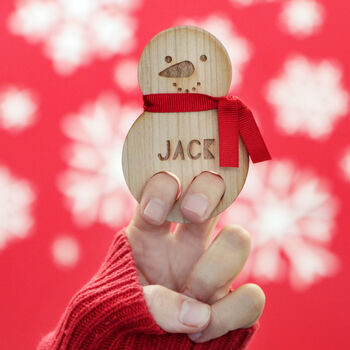 Personalised Snowman Finger Puppet And Colour In Card, 3 of 4