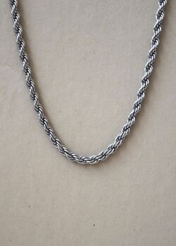 Rope Chain Necklace Silver Gift, 4 of 6