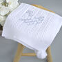 Personalised Christening Blanket With Pom Poms, thumbnail 5 of 9