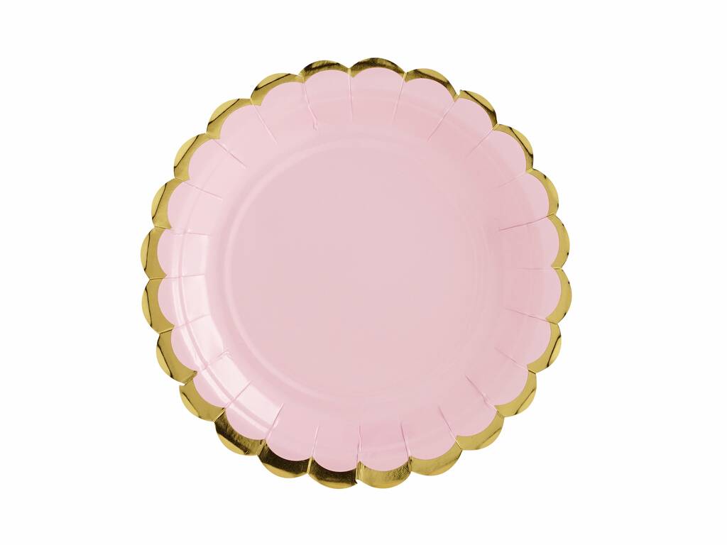 Six Easter Pink Pastel Plates And Cups