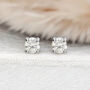 Mini Sterling Silver Moissanite Diamond Stud Earrings, thumbnail 1 of 9