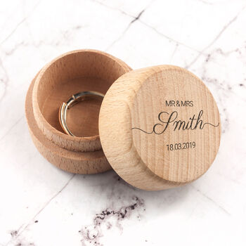 Personalised Wooden Wedding Ring Box, 2 of 5