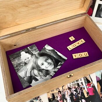 Personalised Wooden Heart Memory Box, 12 of 12