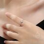 Sterling Silver Droplet Moonstone Soft Ring, thumbnail 2 of 10