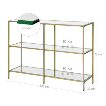 Console Table With Three Tempered Glass Shelves, 6 of 6