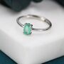Sterling Silver Natural Green Onyx Oval Ring, thumbnail 3 of 10