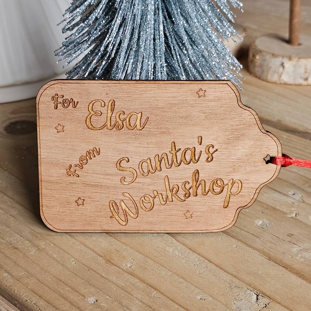 Personalised 'From Santa's Workshop' Wooden Gift Tag