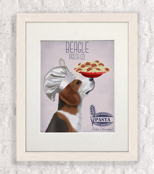 Beagle Pasta Company Art Print Framed Or Unframed, 5 of 7
