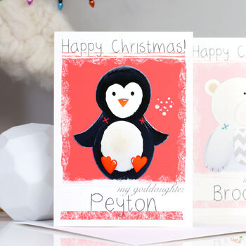 Personalised Arctic Penguin Christmas Card, 2 of 8