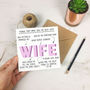 Personalised 'Things That Make You Wife' Card, thumbnail 1 of 4