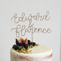 Script Couple's Names Wedding Cake Topper, thumbnail 3 of 9