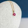 9ct Gold July Birthstone Necklace, thumbnail 2 of 11
