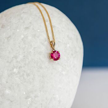 9ct Gold July Birthstone Necklace, 2 of 11