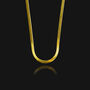 Flat Snake Chain Necklace, 18k Gold Plated, thumbnail 3 of 6