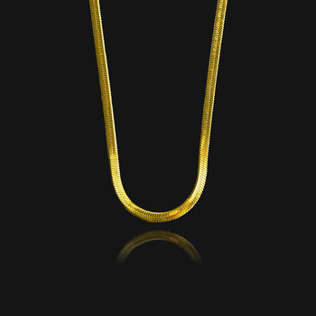 Flat Snake Chain Necklace, 18k Gold Plated, 3 of 6