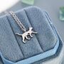 Cat Pendant Necklace In Sterling Silver, thumbnail 9 of 12