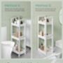 Three Tier Small Shelf Bamboo Bathroom Trolley Storage, thumbnail 4 of 12