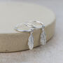 Sterling Silver Feather Charm Hoops, thumbnail 1 of 2