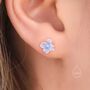 Sterling Silver Hand Painted Hydrangea Flower Stud Earrings, thumbnail 6 of 10