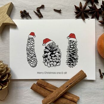 Pine Cones With Christmas Hats Pack Of Six, 4 of 6