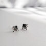 Lotus Flower Studs With Back Agate Stones, thumbnail 3 of 6
