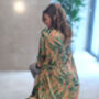 Palm Springs ~ Bamboo Silk Kimono Dressing Gown ~ Tropical Exotic Print Women’s Robe, thumbnail 6 of 8