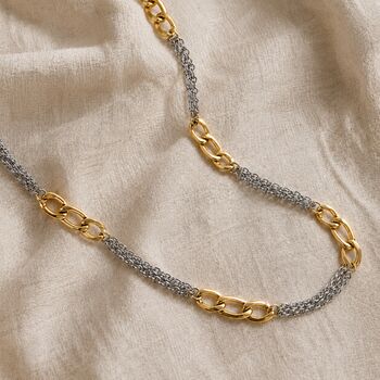 Two Tone Chain Necklace – Gold And Silver Layered Necklace, Waterproof Stainless Steel Mixed Metal Chain, Adjustable Everyday Stacking Necklace, 3 of 12