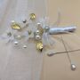 Pearl And Gold Wedding Boutonniere For Groom And Groomsmen, thumbnail 5 of 11