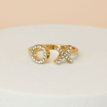 Hugs And Kisses Adjustable Gold Ring, 2 of 3