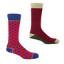 Burgess Burgundy And Disruption Scarlet Men's Socks, thumbnail 1 of 3