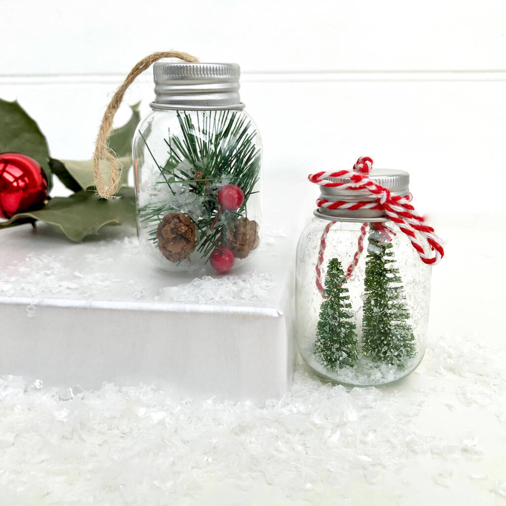 Pair Of Christmas Jar Decorations, 1 of 3