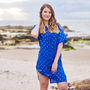 Blue Luxury Silk Hand Dyed Shirt Dress, thumbnail 2 of 3