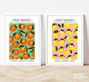 Fruit Market Oranges And Lemons Prints, 3 of 4