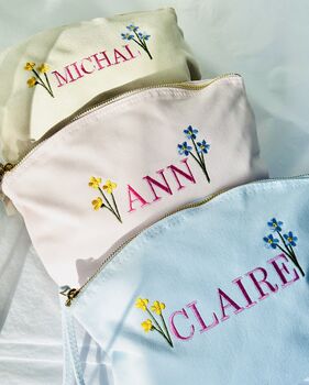 Personalised Make Up Bag Embroidered Gift, 4 of 5