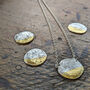 Handmade Silver Gold Round Pendant Necklace, thumbnail 7 of 9