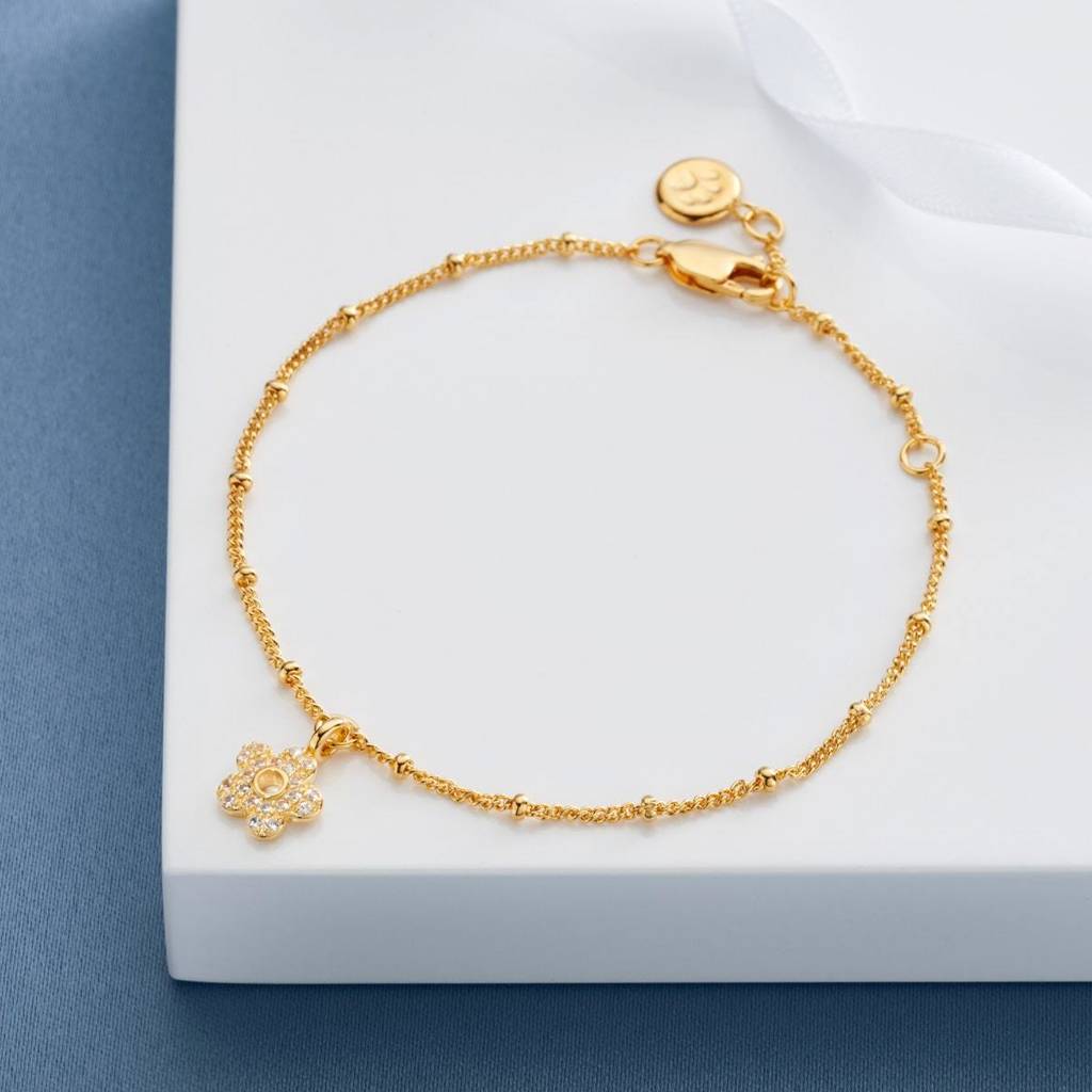 18ct Gold Vermeil Hadley Flower Bracelet By Molly Brown London ...