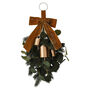 Hanging Green Artificial Foliage Swag With Bells And Velvet Ribbon, thumbnail 3 of 3