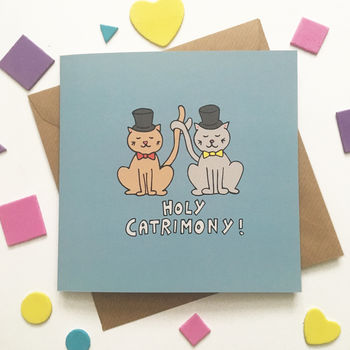 Cat Groom And Groom Wedding Card, 3 of 5