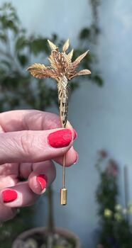 The Margot Buttonhole Mother Of Pearl Carved Shell Gold Silver Handmade Lapel Pin Bouttoniere, 4 of 8