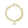 18ct Gold Plated Mini T Bar Chain Bracelet, thumbnail 2 of 9