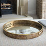 Antique Gold Round Distressed Effect Tray, thumbnail 1 of 3