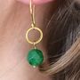 Gold Plated Circle And Birthstone Earrings, thumbnail 3 of 12