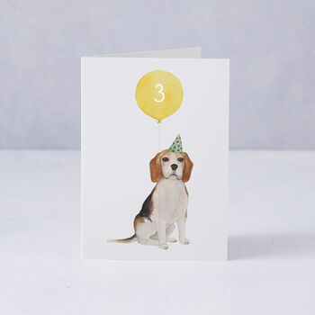 Beagle 3rd Birthday Card, 3 of 3