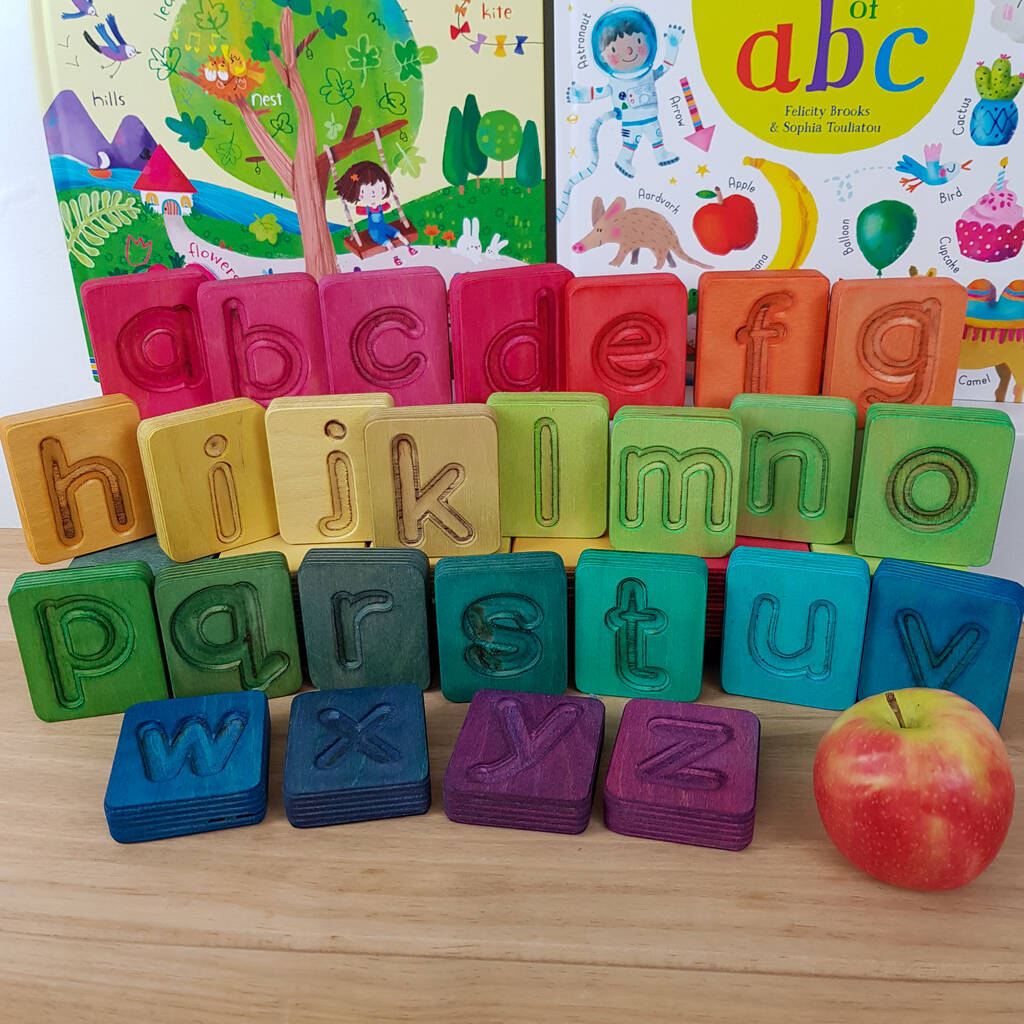 Montessori Wooden Alphabet Cubes By Hellion Toys | notonthehighstreet.com