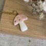 Baby Pink Ceramic Charm Mushroom Necklace, thumbnail 6 of 6