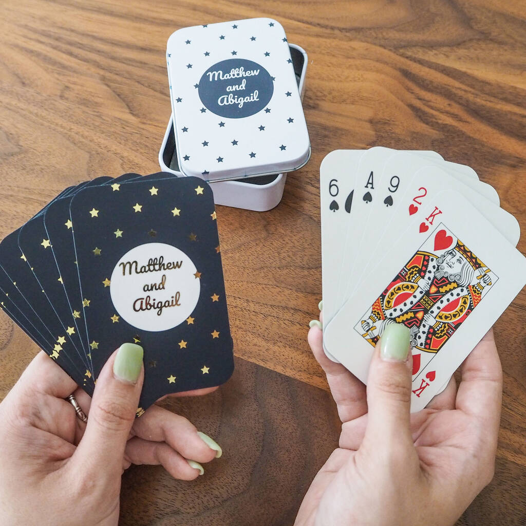 Image of Personalised Foiled Star Name Playing Cards