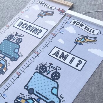 Personalised Transport Tower Canvas Height Chart, 4 of 7