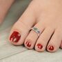 Pure Silver Colourful Dainty Toe Ring, thumbnail 2 of 4